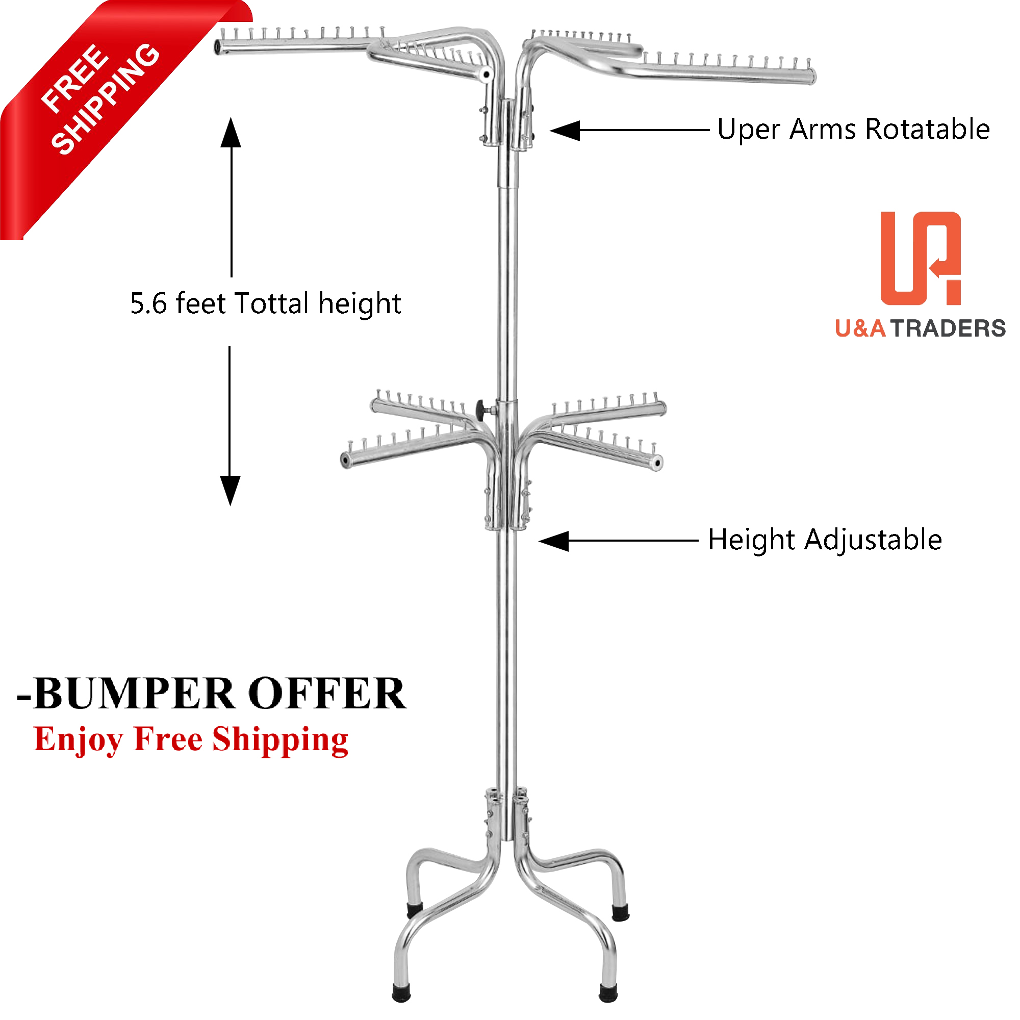 Best Cloth Hanging Stand Rack Double Pole For Home, Boutique , Garments