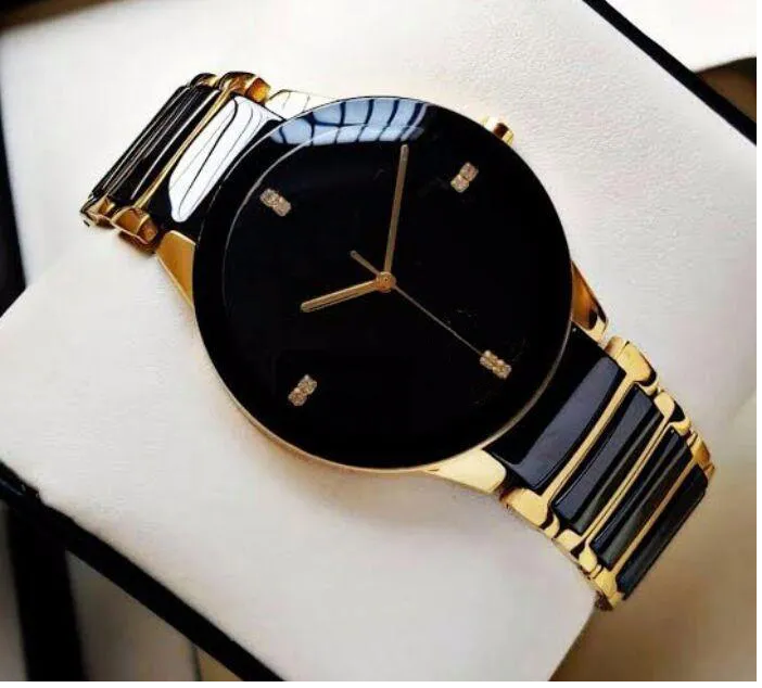 Premium Black Luxury Analog Quartz Watch for women – Elegant Stainless Steel Strap Two Tone For Girls| Luxury Perfect Ladies Gift Wrist Watches For Events