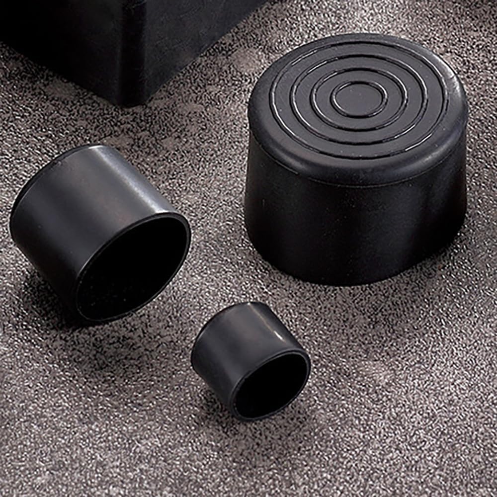 16-Pack 1/2 Inch Rubber Chair Leg Tips - Non-Slip Floor Protectors For 11-12mm Diameter Furniture Legs