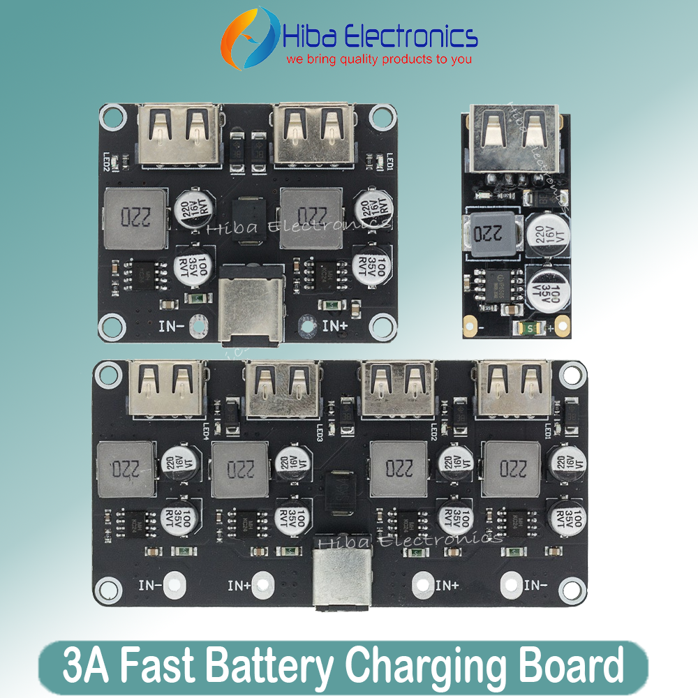 QC3.0 QC2.0 24w Quick Mobile Charger Module for Solar or UPS Battery to Fast Mobile Charger 1 2 4 Output Port Motor Vehicale 6-32v to 5v Step Down Fast Charger Module Board