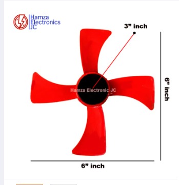 (Pack Of 1,2) 6" inch - Fan Propeller Fan 4 Wings/Blades For DIY 12V DC Solar Fan Random Color