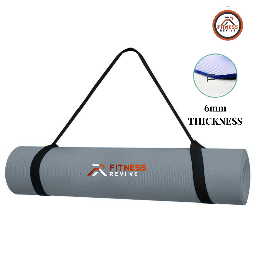 Yoga Mat 6mm – Anti-Slip High-Density EVA Exercise Mat for Men & Women | 72 x 24 Inches (6x2 Feet) | Non-Toxic Gym Mat for Yoga, Pilates & Home Workout | Lightweight with Carry Strap