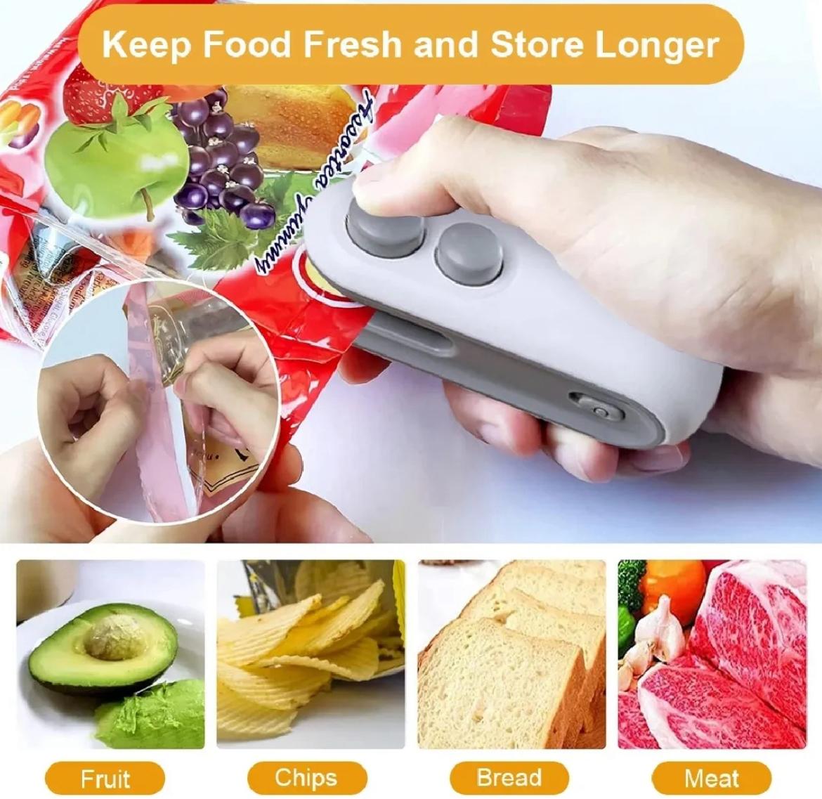 Mini Portable Heat Sealer Machine | USB Rechargeable & Handheld Plastic Bag Sealing Tool for Chips, Snacks, Food Storage & Packaging Multicolor
