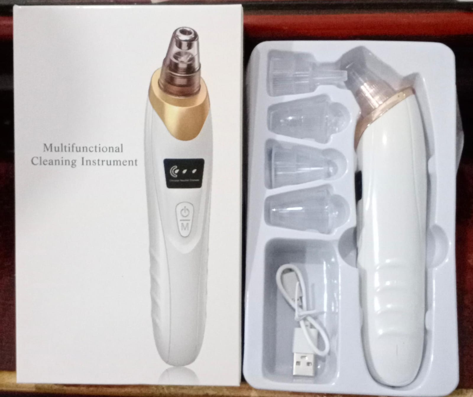 5 in 1 Electric Blackhead Remover Vacuum Suction Face Pore Cleaner Machine | Blackhead Vacuum Machine | Whitehead Acne Pimple Remover | Derma Suction | Deep Face Clean Dirt Dust Oil Remover Facial Beauty Equipment