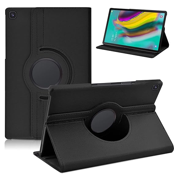 Cover for Samsung Galaxy Tab S5e 10.5 inch Tablet (SM-T720/T725) 2019 Release - Black 360 Degree Leather Smart Case