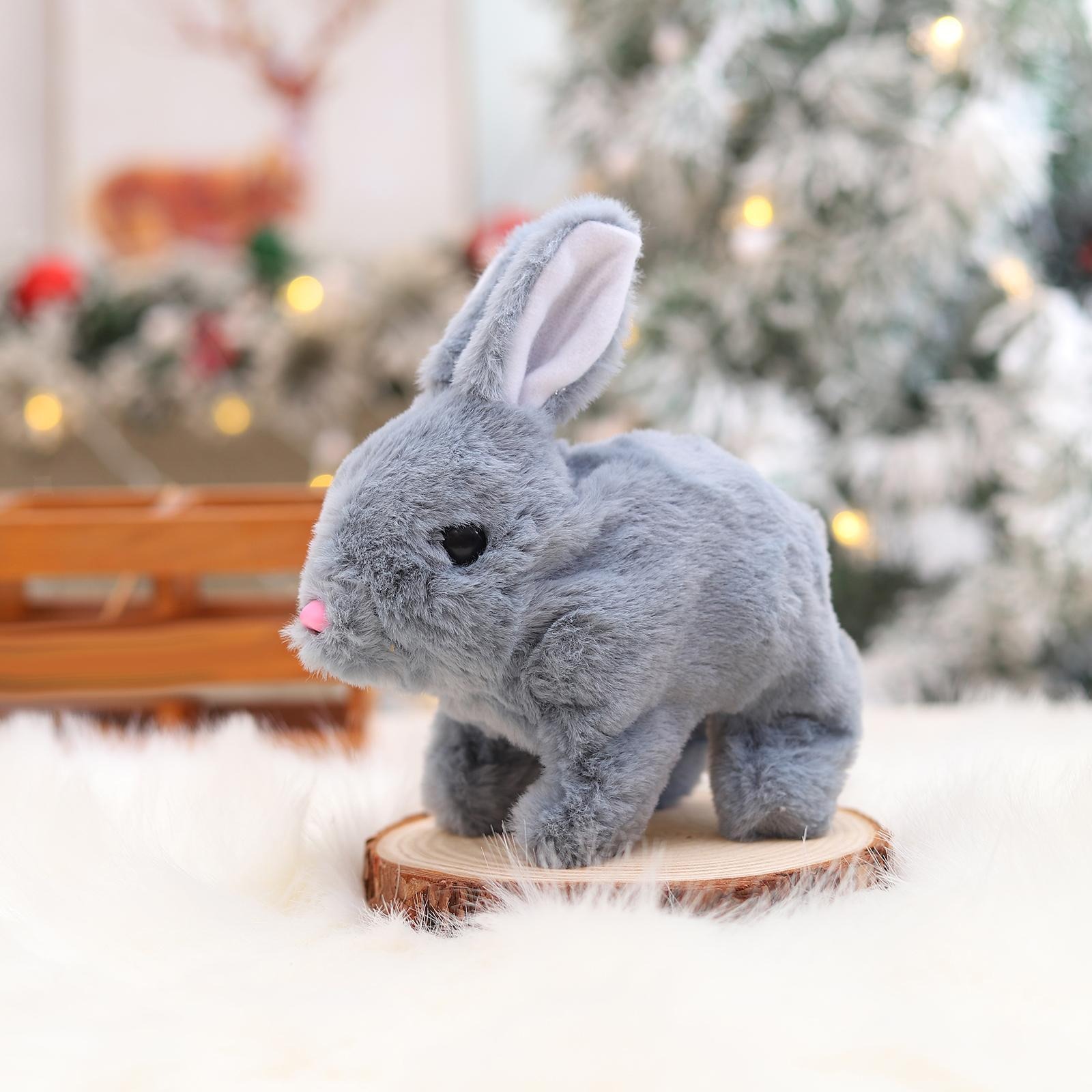 Electronic Plush Rabbit Toy Robot Bunny Walking Jumping Running Animal Shake Ears Cute Electric Pet for Kids Birthday Gifts