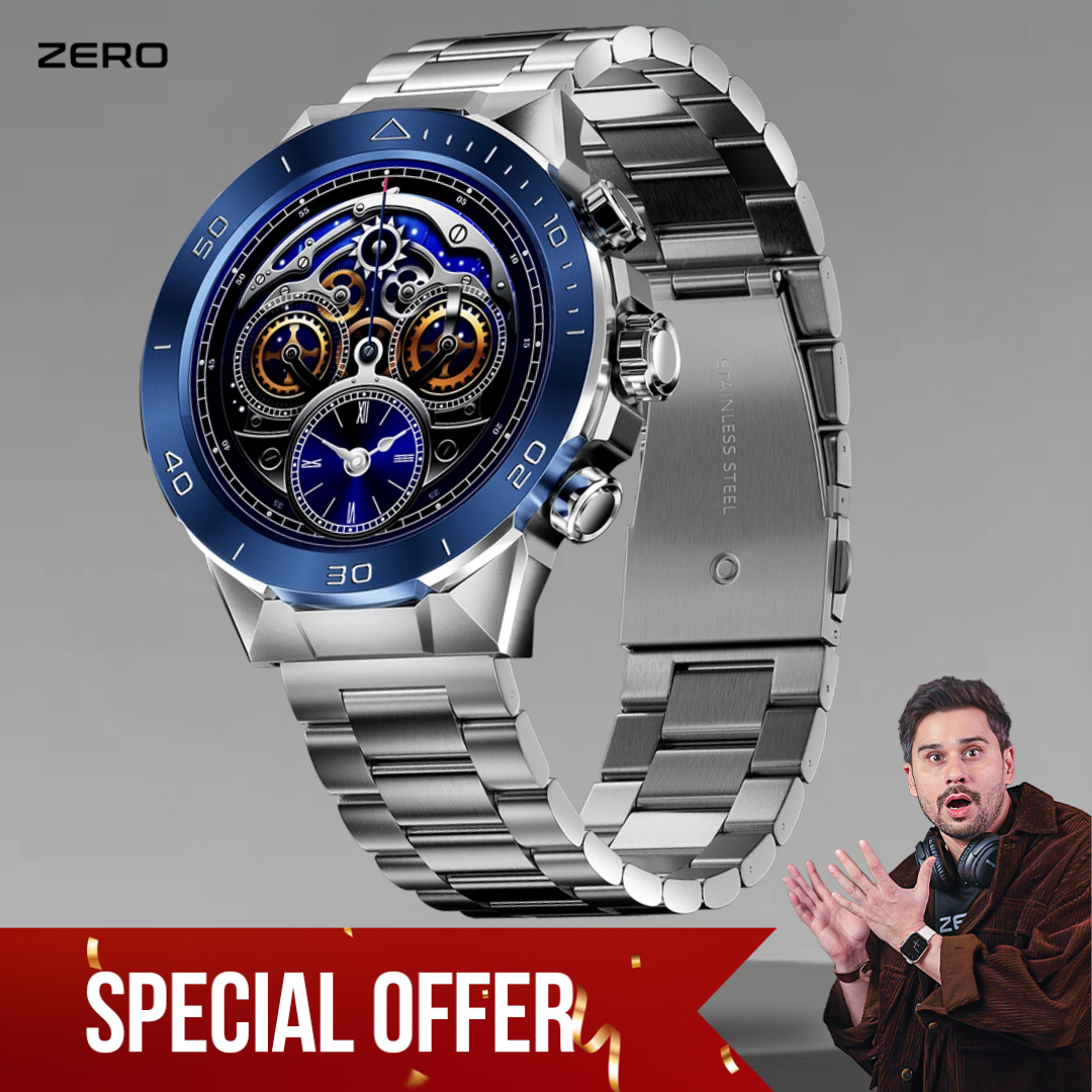 Zero® Legacy Smartwatch 1.43" AMOLED Display | Bluetooth Calling, Magnetic Charging, Health Tracking | Classic Round Dial with Zinc Alloy Body | Ideal for Men & Women