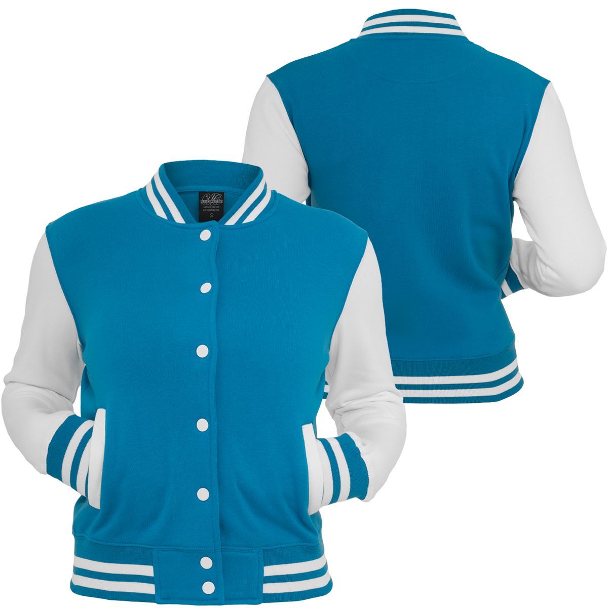 New High-Quality Women Varsity Jacket with Contrast Sleeves - Casual Sporty Fashion