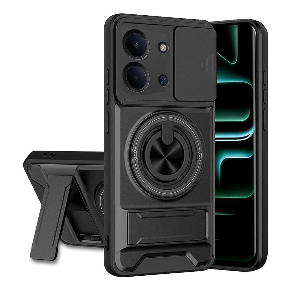 Redmi 15C Compatible with Shockproof Camera Kickstand Cover