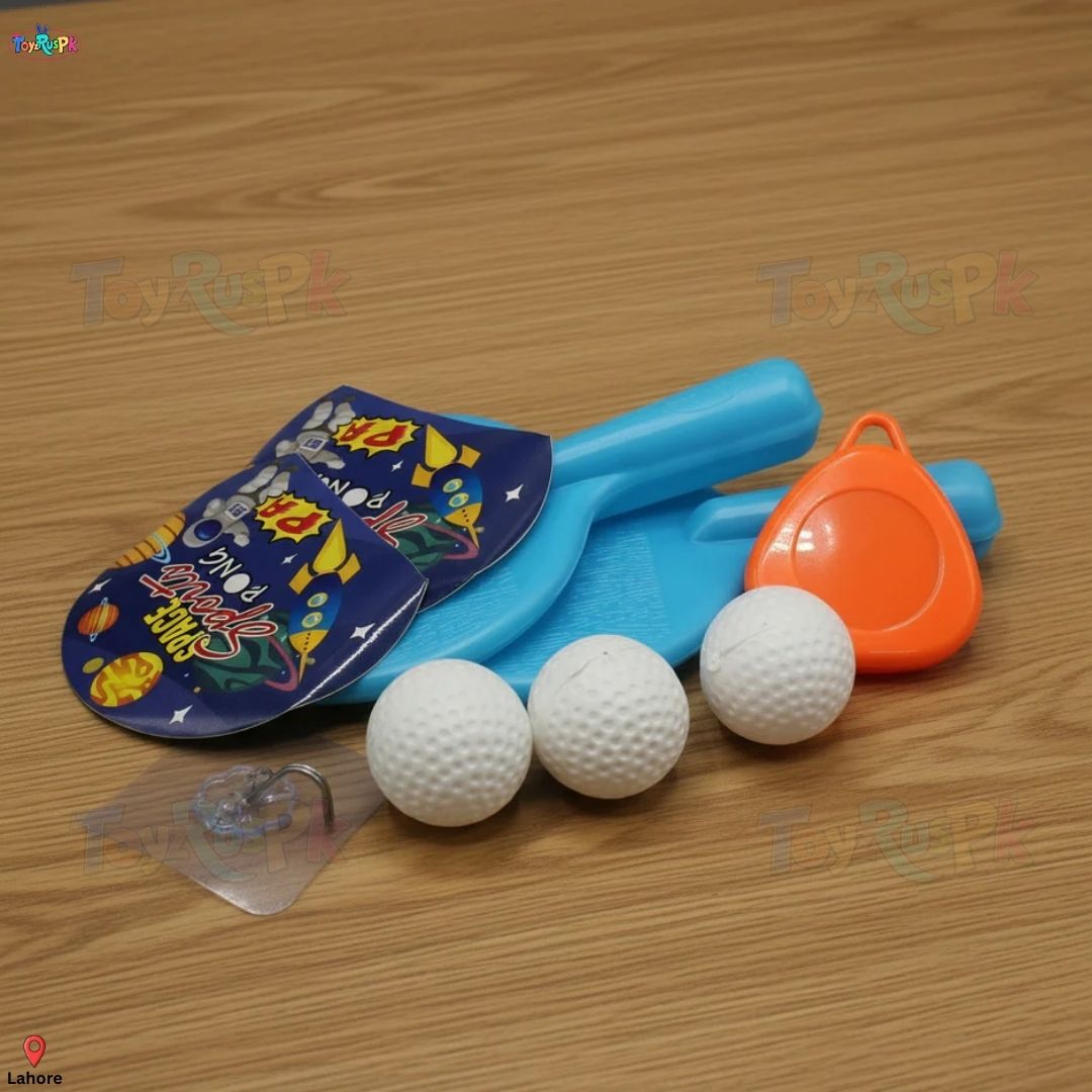 Indoor Hanging Table Tennis Trainer Set for Kids | Self Practice Ping Pong Toy | Adjustable Rope Rebound Ball Game | Parent Child Interactive Sports Training | Hand Eye Coordination Exercise | 2 Rackets Balls Hooks Set | ToyzRusPk