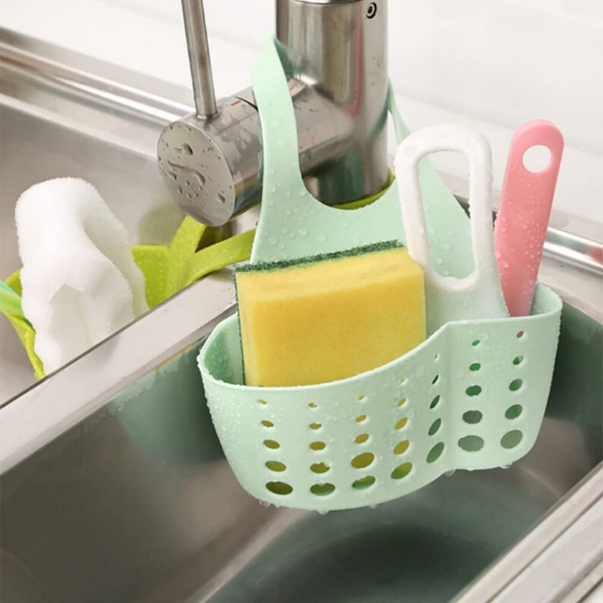 Kitchen Accessories Gadgets Tool Portable Basket Home Kitchen Hanging Drain Basket Bag Bath Storage Tools Sink Holder Utensils