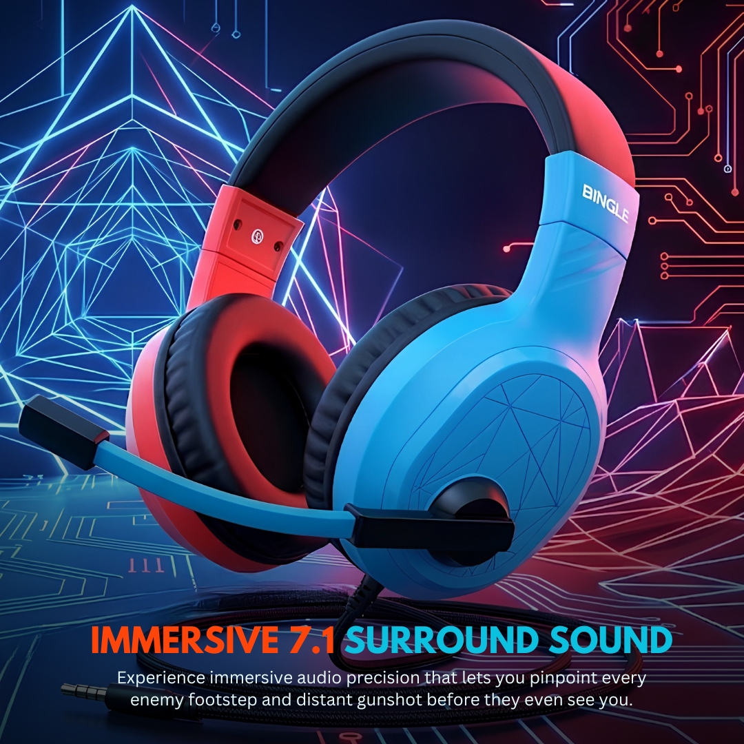 RGB Gaming Headset with Microphone Wired  3D Stereo Surround Sound Over-Ear Headphones for PC PS5 Xbox Nintendo Switch  Noise-Canceling Comfortable Durable Clear Audio Gear – Abid Store