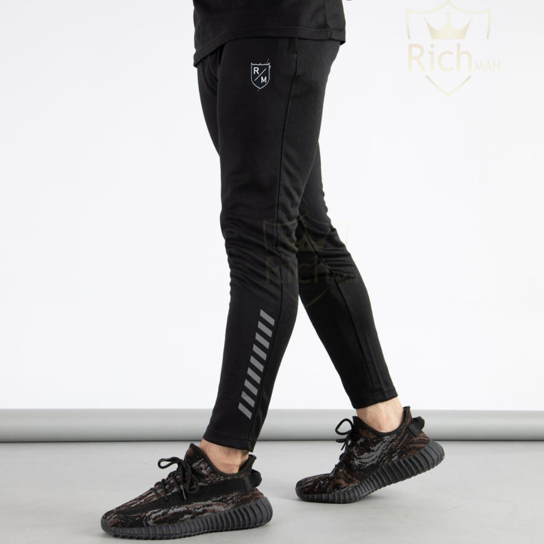 Reflactive MEN'S BLACK SOLID REGULAR FIT joggers Pants for Men's Gym Wear Trouser for Men's