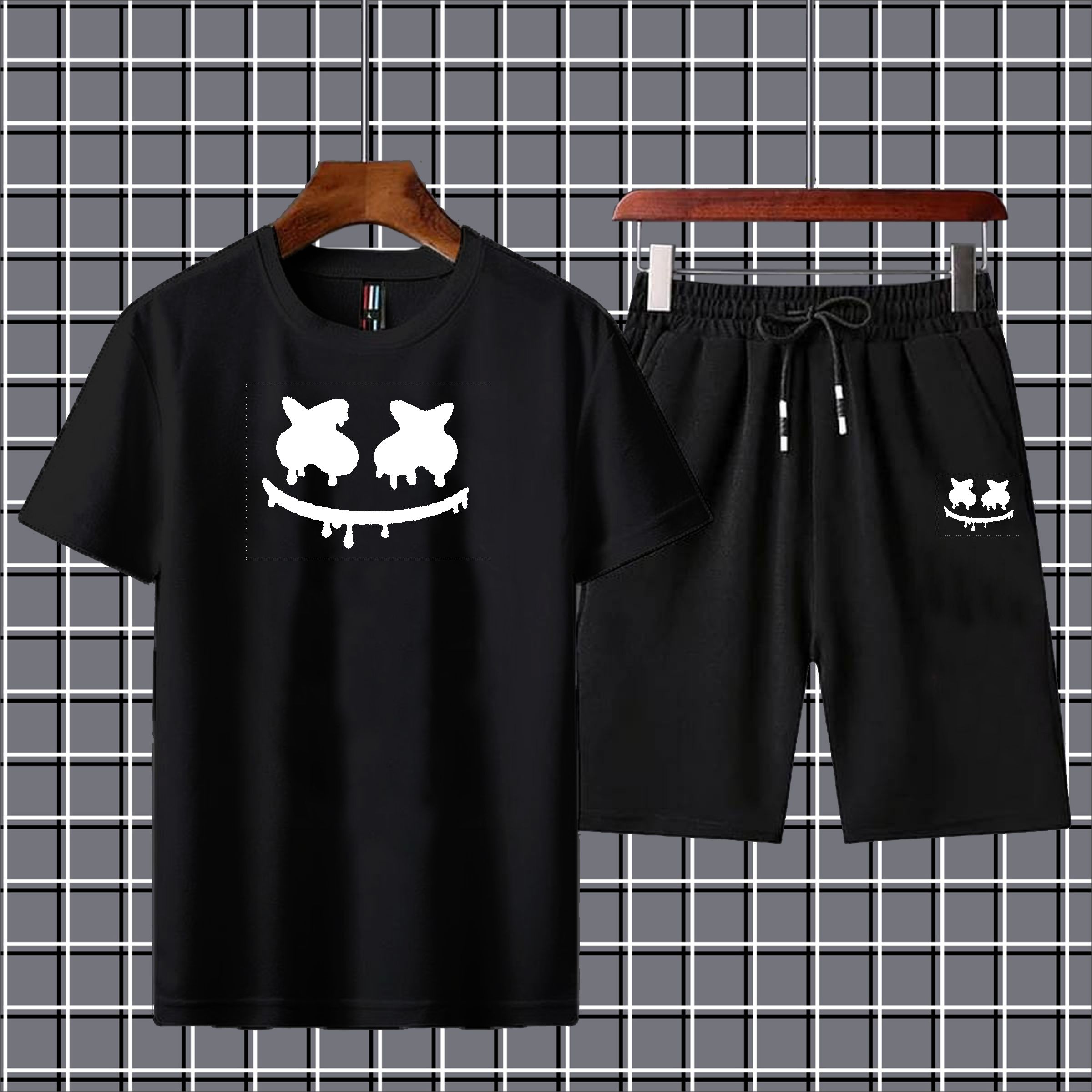 Marshmellow Printed Half Sleeves Gym wear Summer Tracksuit For Boys & Girls T-Shirt & Shorts Gym Sports Outdoor Gaming Tracksuit for Men_Boys_Girls_Women Party Wear