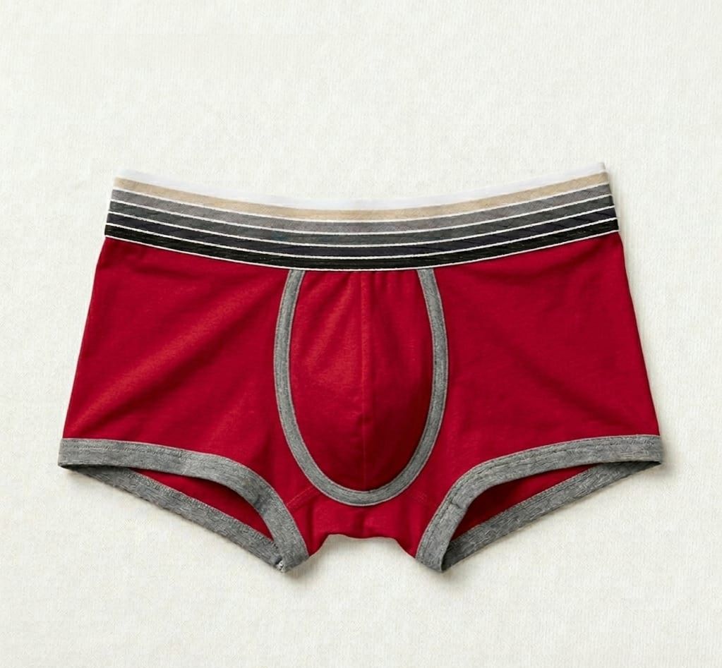 Premium Cotton-Blend Men’s Trunks Boxer Underwear| Ultra-Soft Breathable Cotton Trunks with Contrast Piping & Striped Waistband