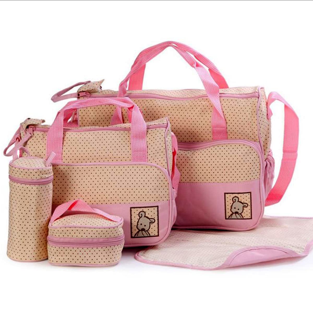 5PCS Set High Quality Tote Baby Shoulder Diaper Bags Durable Nappy Bag Mummy Mother Baby Bag/ baby bags for mom