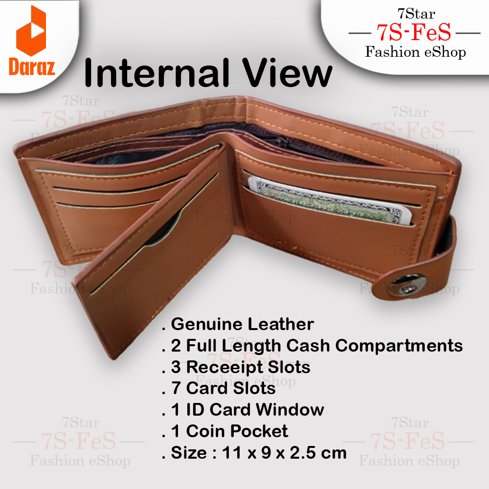 Genuine Leather Men's Purse Wallet For Men Bi-Fold [ Compact Size ] Wallet Clasp