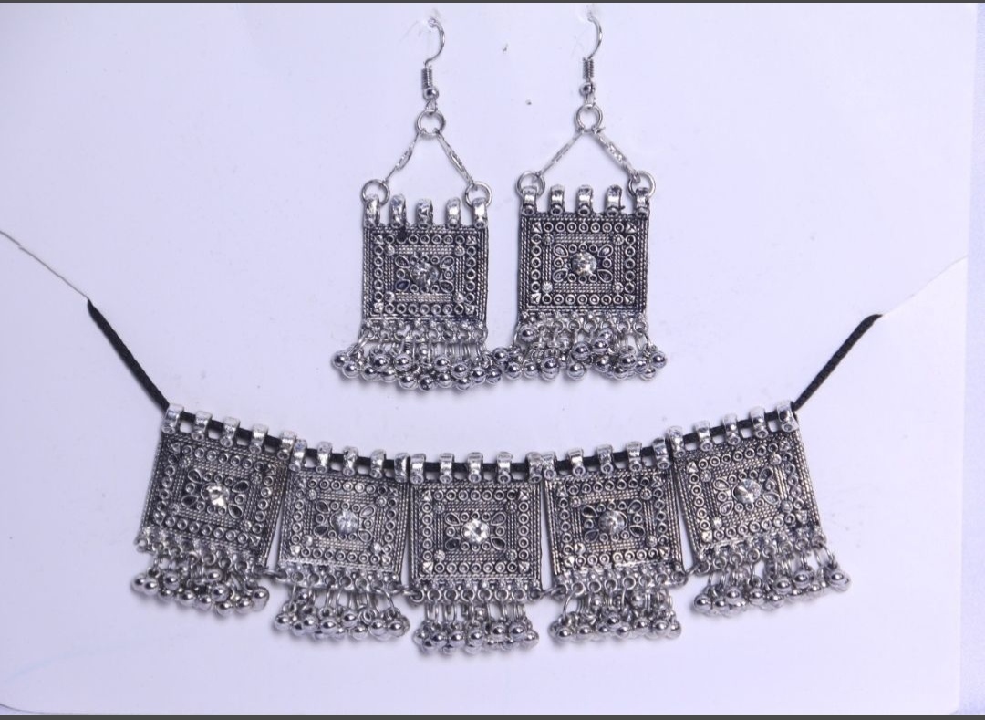 AFGHANI CHOKER WITH  EARRINGS FOR GIRLS & WOMEN ALL AGES - ANTIQUE