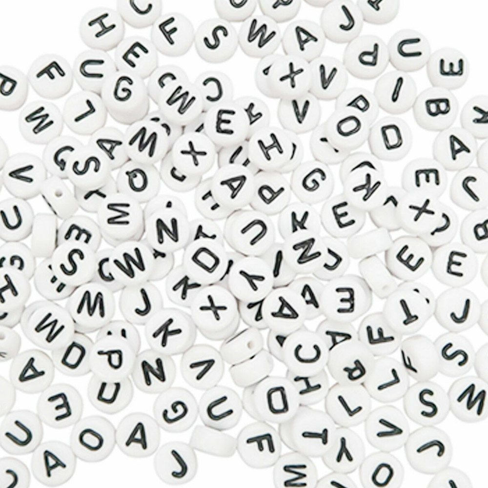 50-100Pcs Random Mixed Letter Acrylic Beads Flat Round Alphabet Charms Beads For Bracelet Necklace Jewelry Making KS