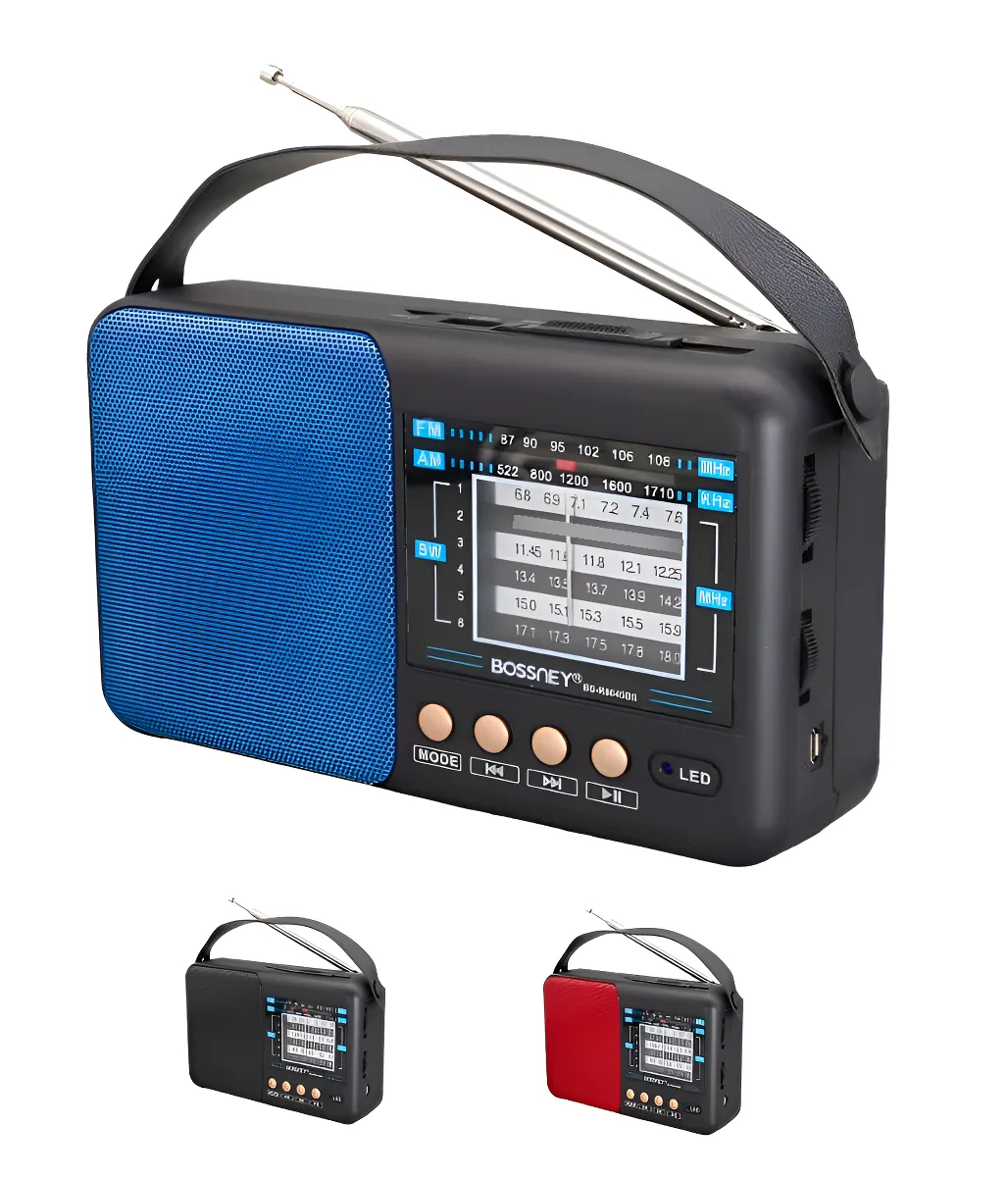 Solar Powered Rechargeable Battery Radio with Bass Speaker AM/FM SW1-6 8 Bands TF/USB/TF MP3 PLAYER Bluetooth Connectivity NS-8065S