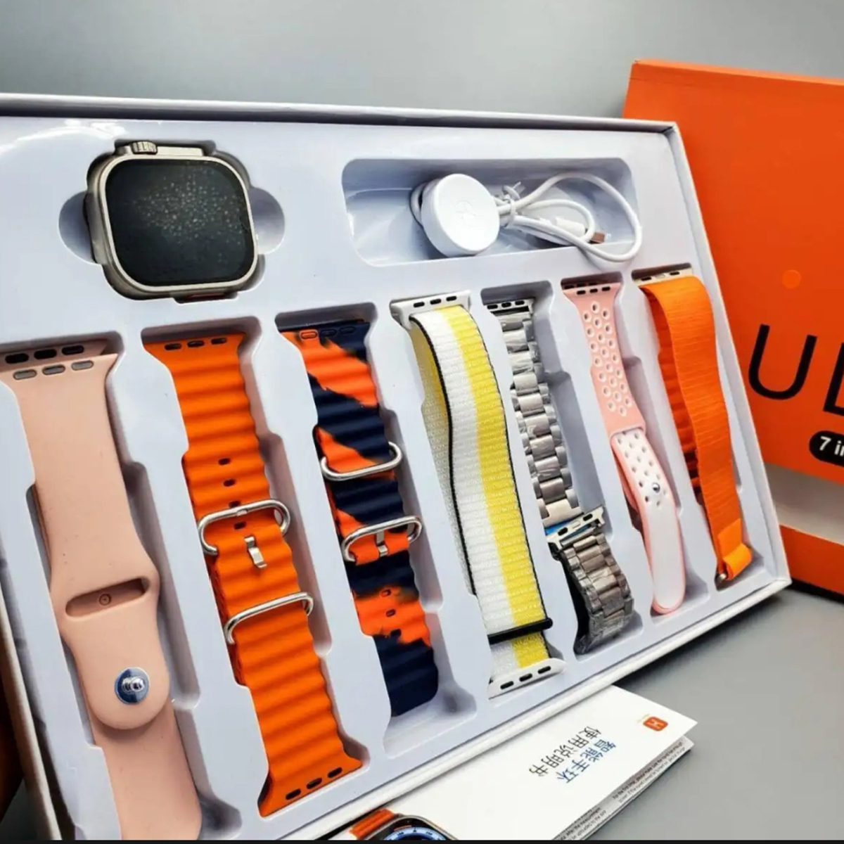 Smart Watch - 7 Straps Smart watch Ultra watch 8 for Gift - 7in1 Smart watch for Boys - 7 in 1 Ultra Smart watch