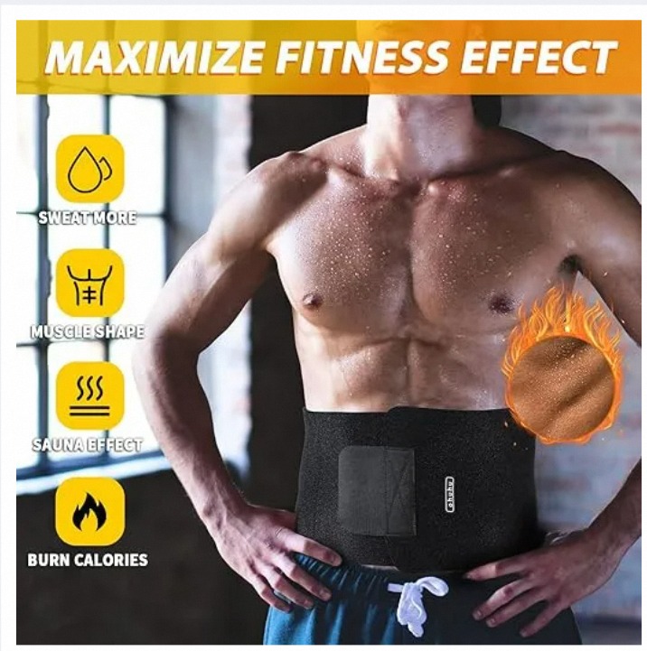 🏋️‍♂️🔥 Hot Body Shaper Sweat Sweet Belt – Slimming Tummy Trimmer Belt for Men & Women 🔥🏋️‍♀️Slimming Belt | Sweat Belt for Men | Waist Trainer | Body Shaper Belt | Belly Fat Burner | Tummy Trimmer for Women | Workout Belt | Unisex Sweat Belt | Daraz