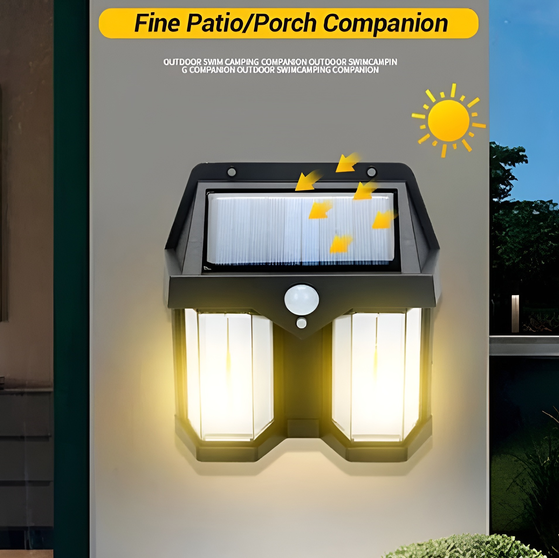 Solar Sensor Light, Outdoor Waterproof Warm Lighting for Garden