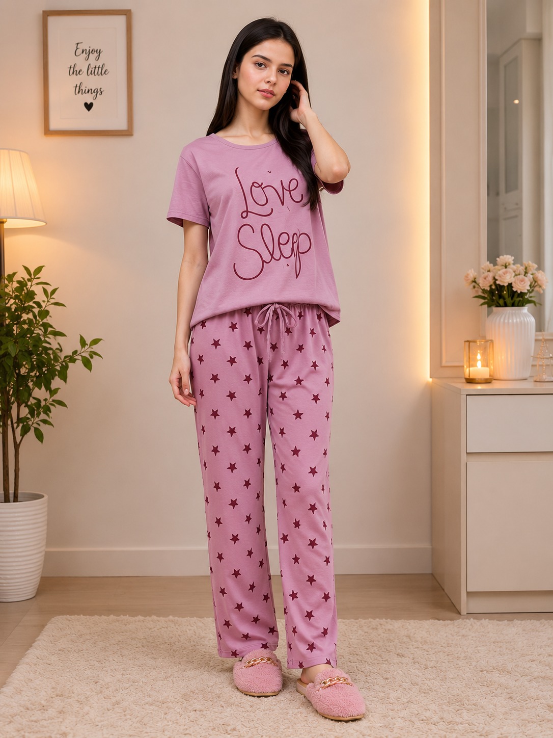 Nighty Soft cotton, Night Wear for Women Night suit for girls and women, Sleeping Dress Girls Sleepwear Loungewear Sleeping Suit lingerie T shirt and Pajama, Night Dress for girls and women