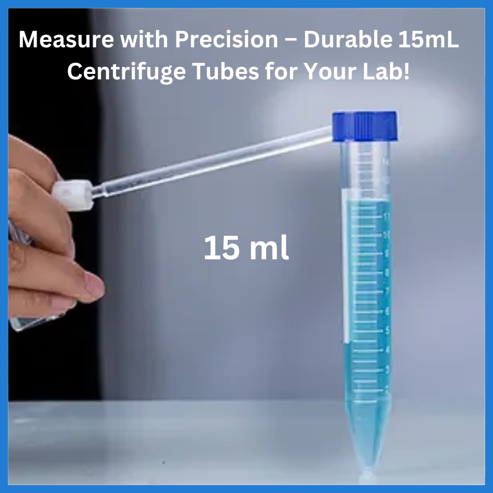 Sterile Centrifuge Tubes / Falcon Tubes 15mL – Pack of 5 to 50 Pcs | Graduated Polypropylene Conical Tubes with Screw Cap – Ideal for Lab & Medical Use