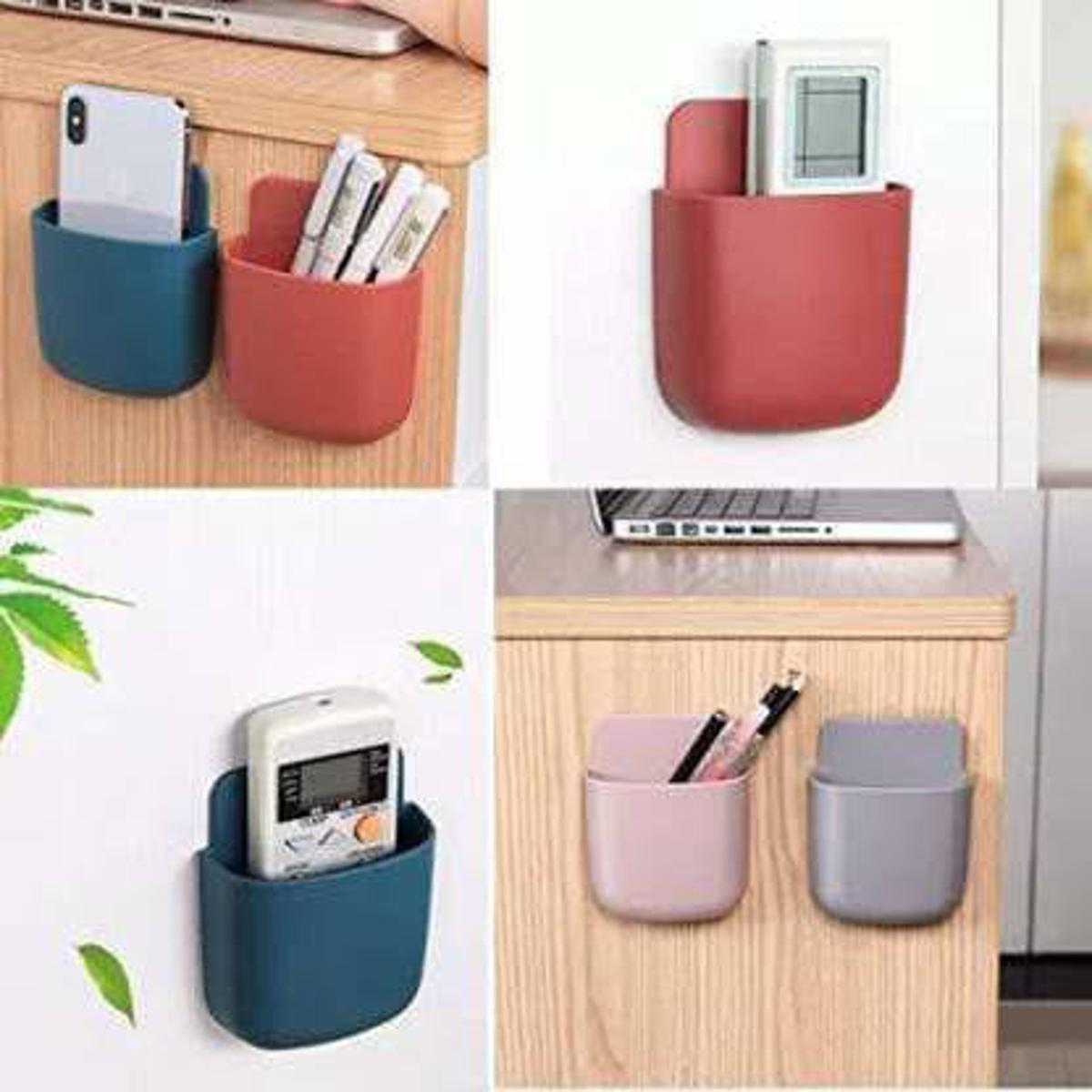 1-2 Mobile Wall Holder Socket Phone Charging Holder, Wall Mounted Mobile Phone Holder Remote Holder Brush Holder Accessories Holder Mobile Holder Plastic Multiple Colors price in Pakistan