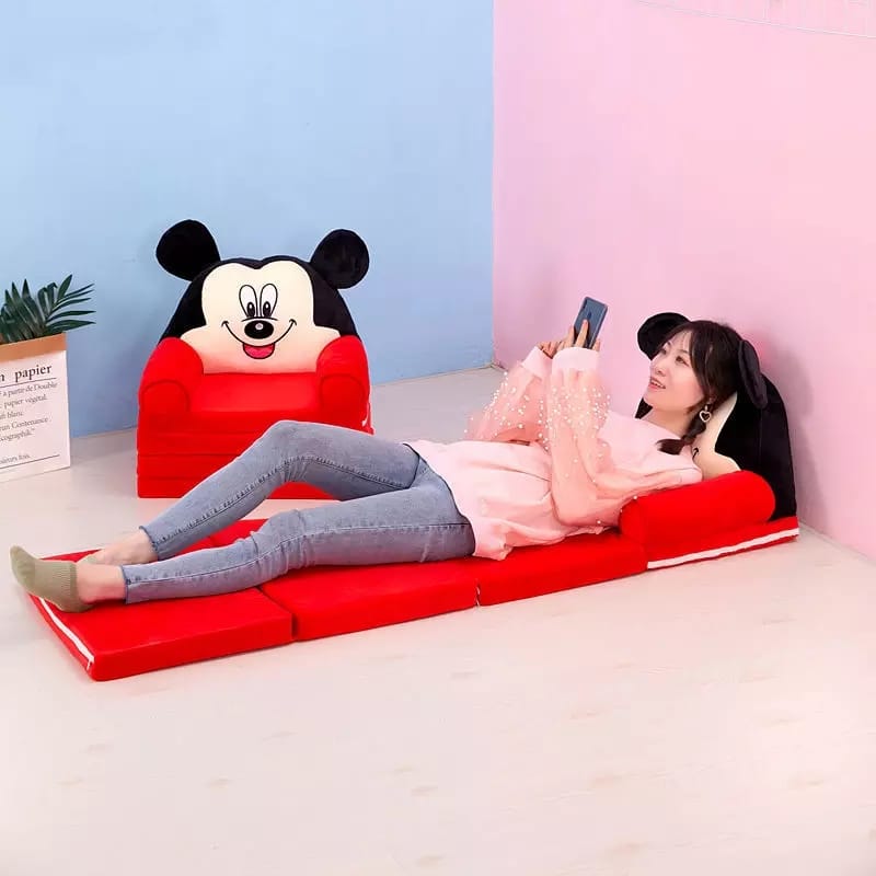 4 layer Cute Children seat kids cartoon sofa Foldable Sofa bed 2in1