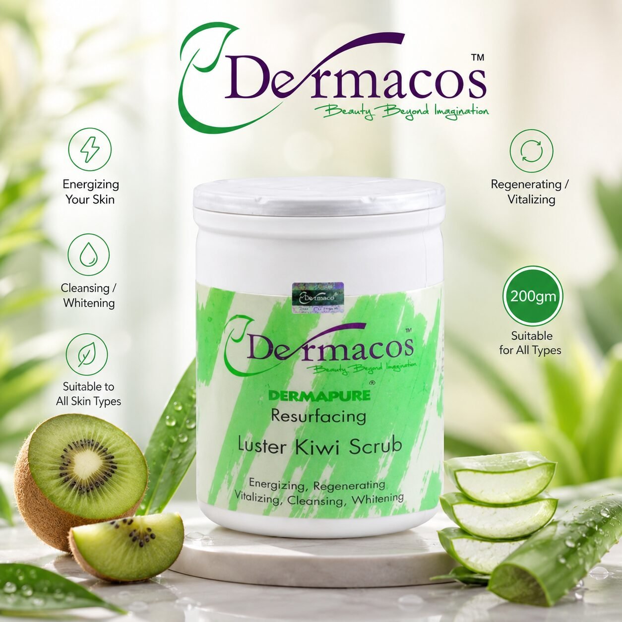 Luster Kiwi Scrub (200gm) | Facial Exfoliating Care