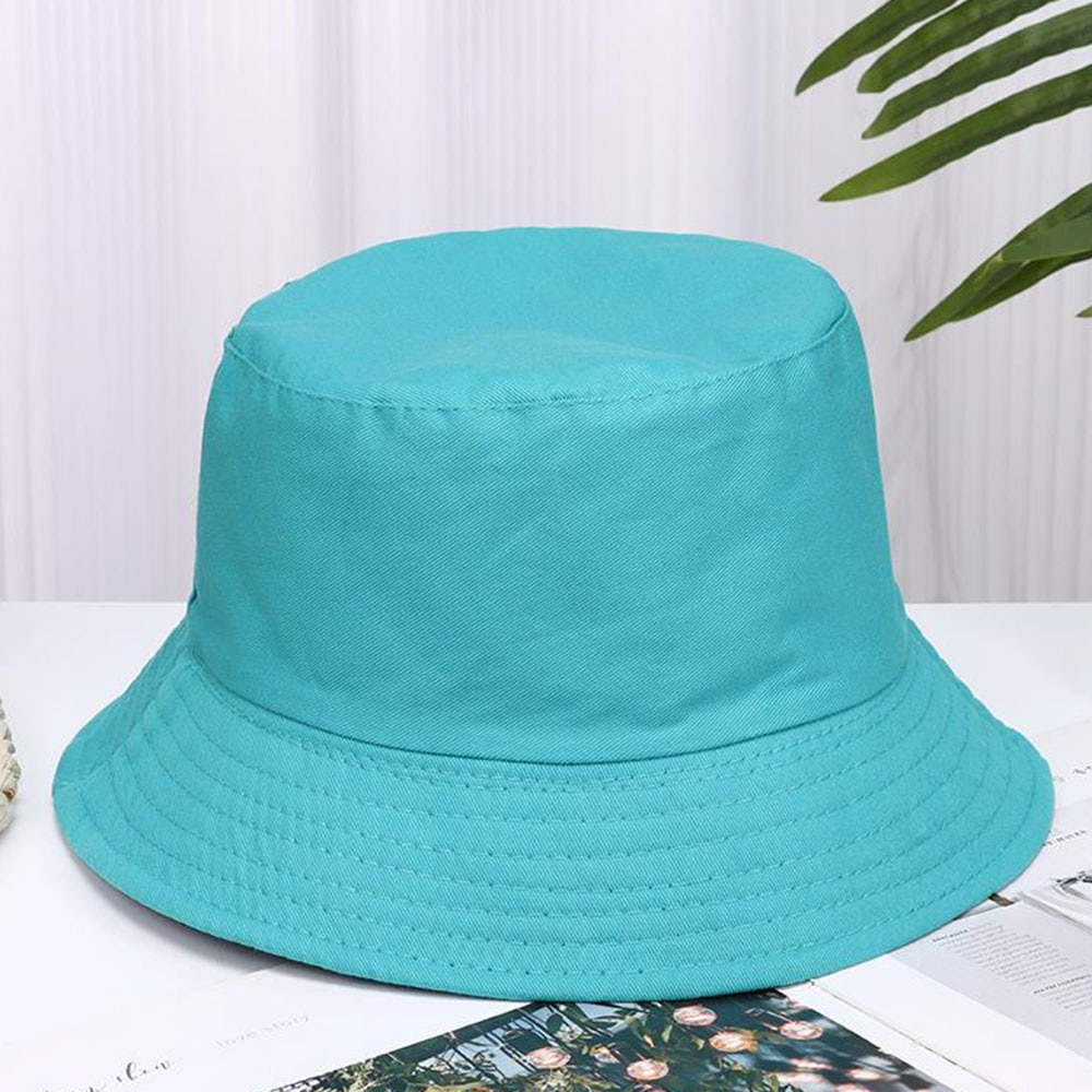1pc Child Mint Green Sun Hat Bucket Hat With Windproof Rope Fishing Hat