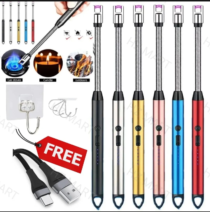 Electric Arc USB Rechargeable Flameless Arc Lighter Flexible and Windproof for Candles, Hiking, Camping, Kitchen, Fireplaces 360 degree free rotation ...