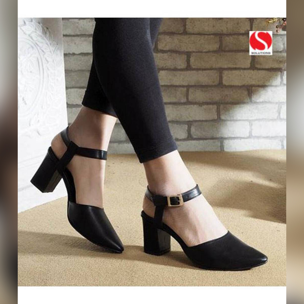 black block heel dress shoes
