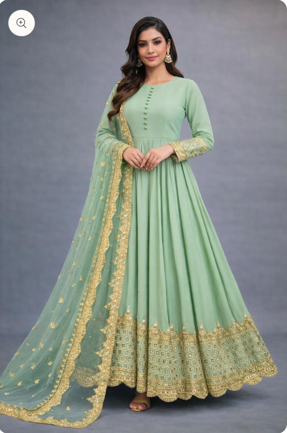 Elegant Sequins Embroidered Maxi Dress for Women 3-Piece - Wedding/Party Wear Frocks for Women