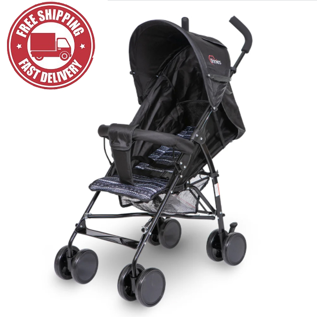 Tinnies Baby Buggy – Black T051-016 Lightweight buggy with reclining seat. Suitable from newborn to 4 years