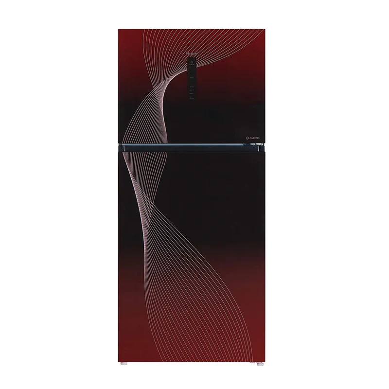Haier HRF-458TIFRA1 Glass Red Refrigerator 458 Liters (16 Cu Ft) | Twin Inverter | Frost Free | A.SPE Sterilization | Energy Saving | Premium Glass Door