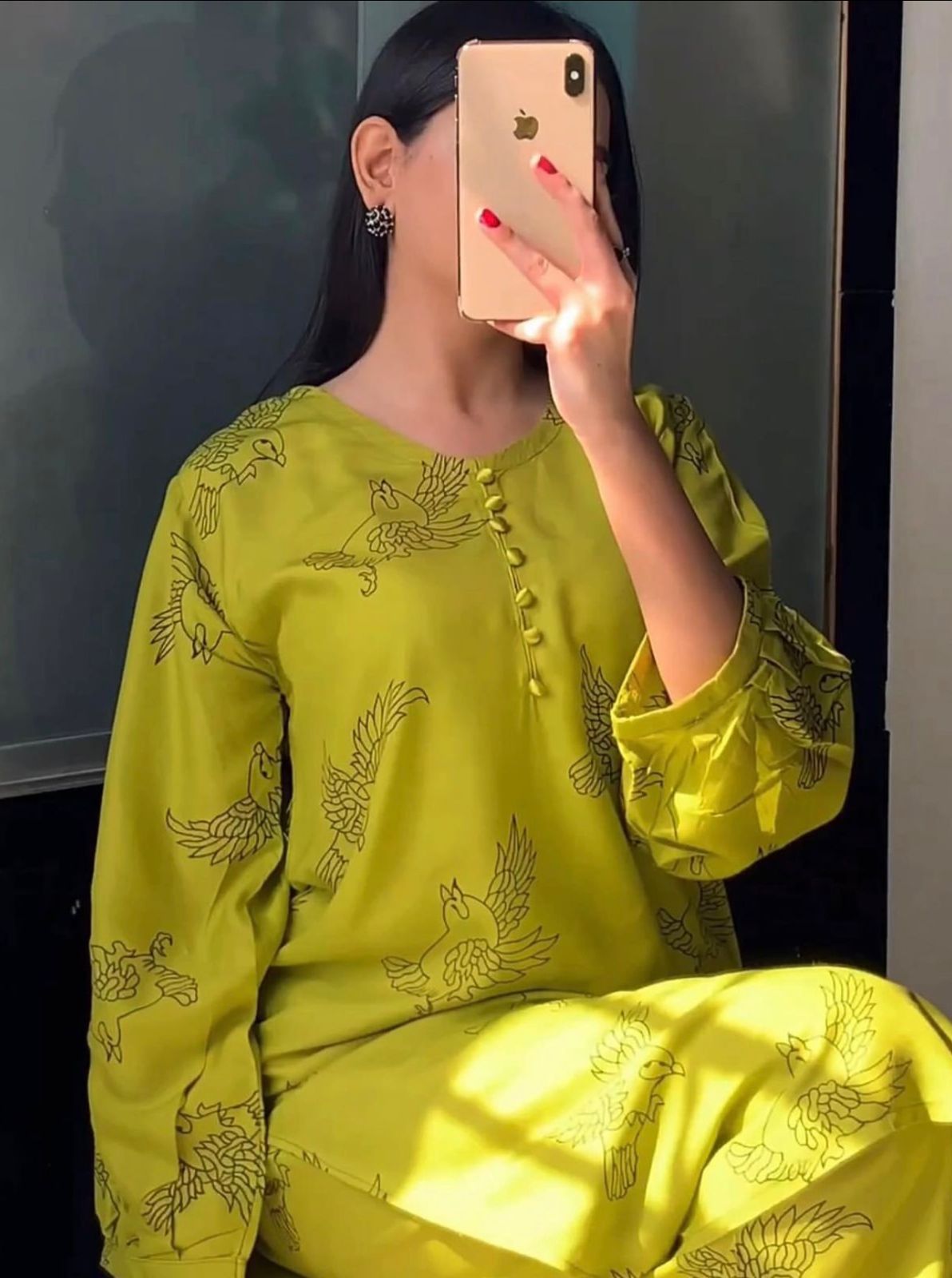 Stylish Collection Stitched Sparrow Print 2Pc Dress For Women - Dress For Girls - Dress For Women - Stitched Suit for Girls - Stitched Suit For Women