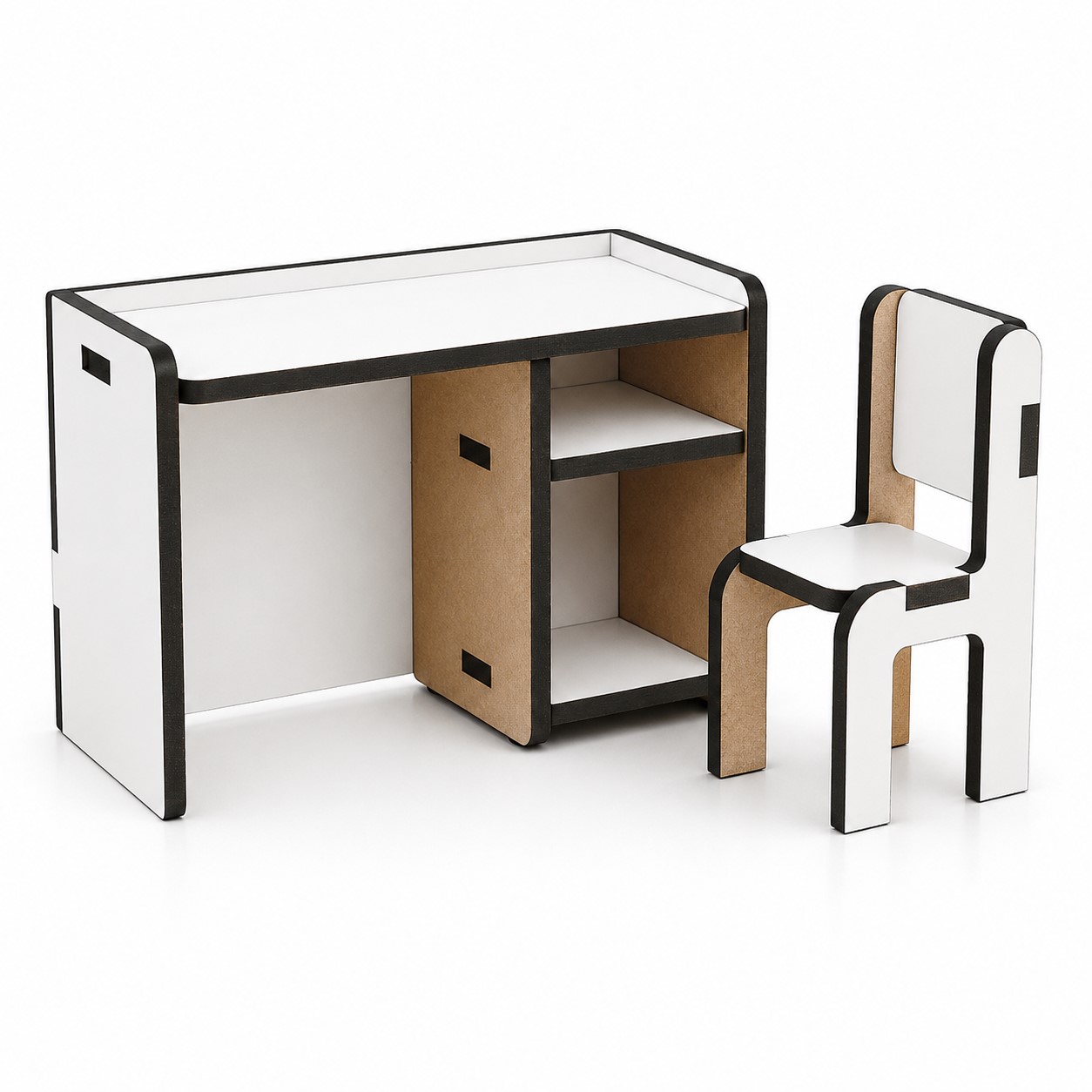 Dolls House Office Set, Miniature Computer Table for Dollhouse Furniture, Mini Desk, Dollhouse Accessory