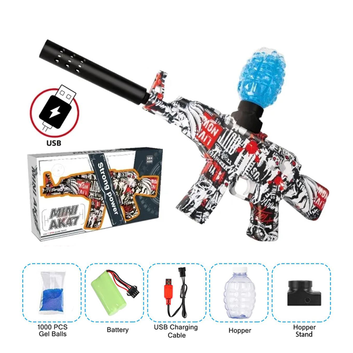 Automatic Gel Ball Blaster Toy Gun, M416 Splatter Nepal