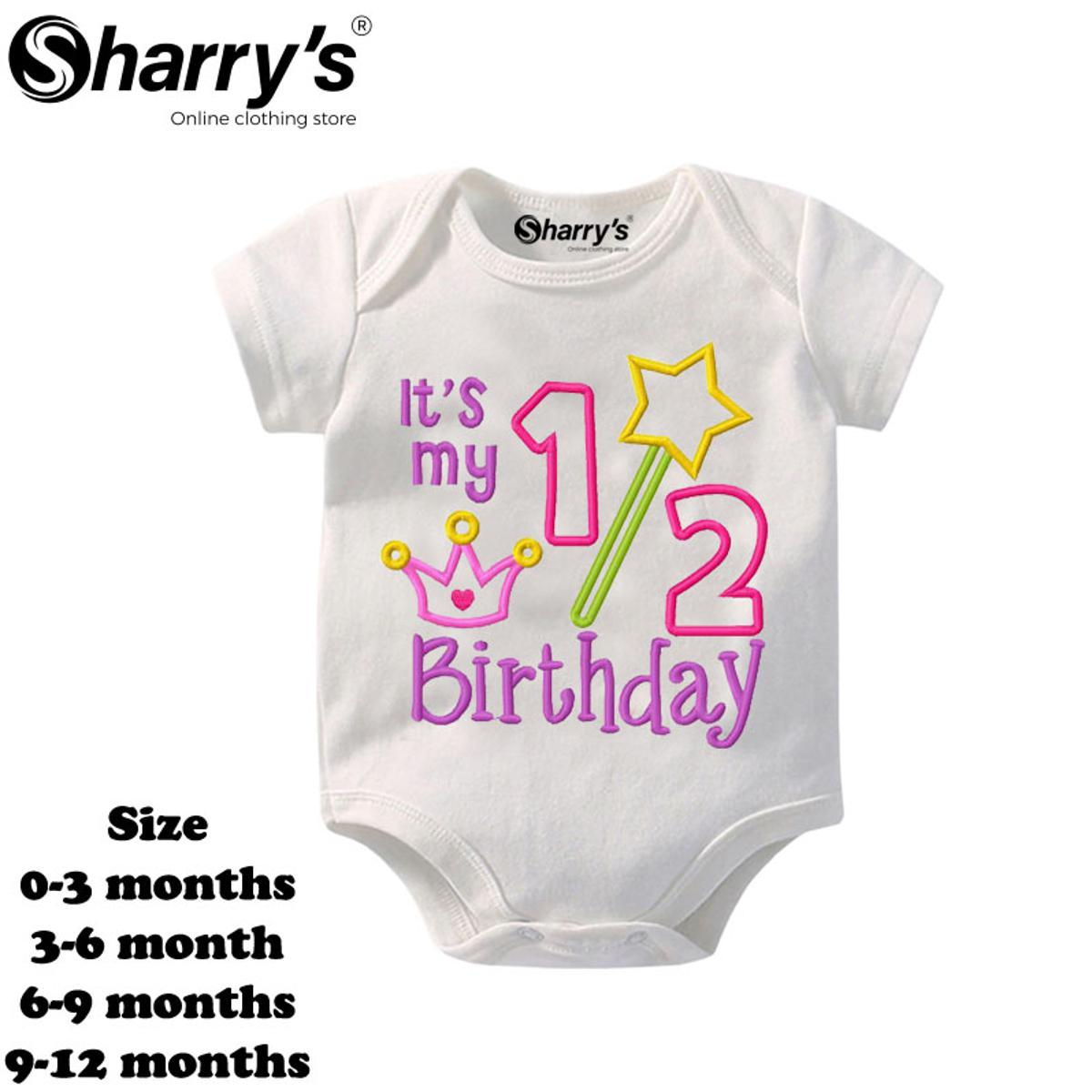 Sharrys Half Sleeves Baby Romper Bodysuit For Babies infant Onesis 0-14 Months Summer Wear Trendy Printed
