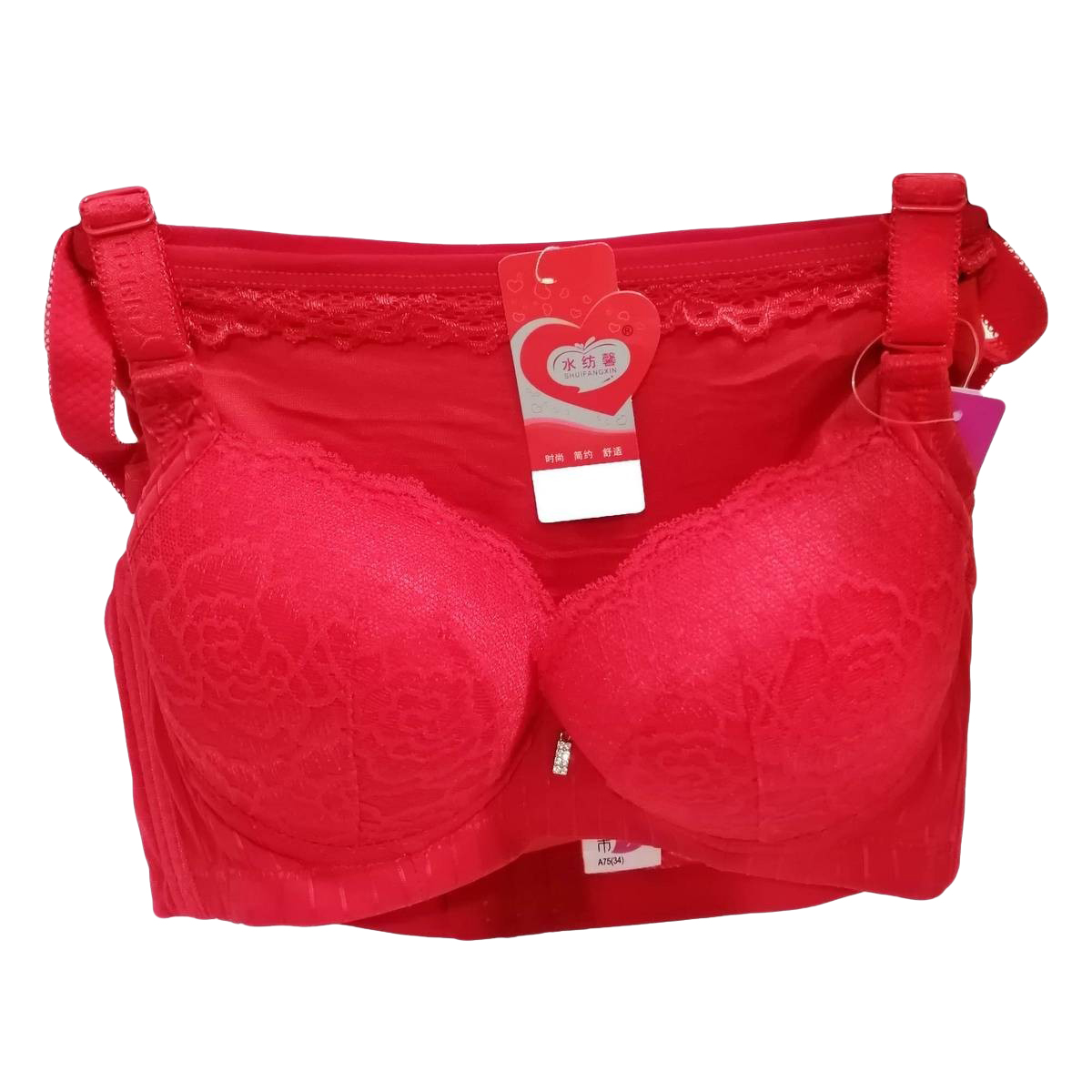 Bridal Bra underwear Set - Red Fancy Padded Bra Set