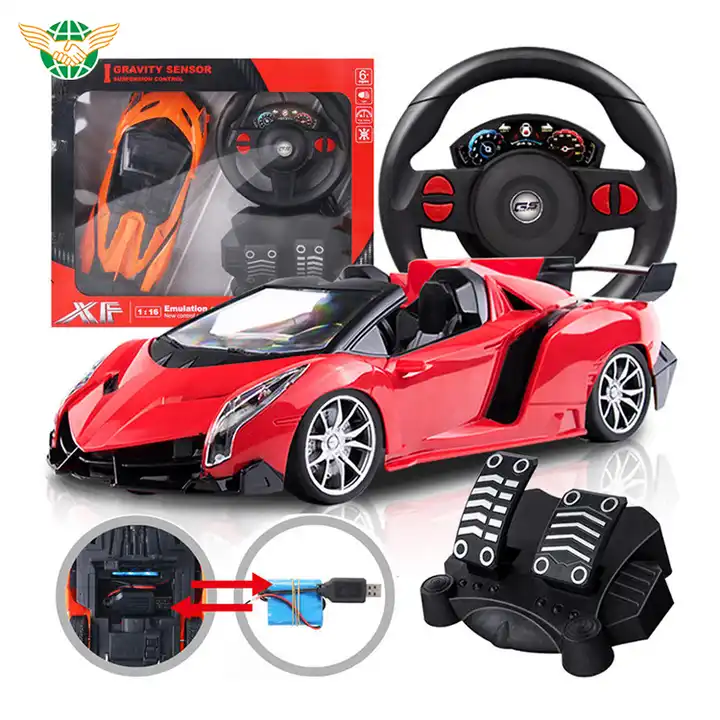 1:16 Gravity Sensor Steering Wheel Remote Control Car With LED Lights   RC Car ToysRemote Control Car Racing Pedals Steering Wheel Gravity Induction Drift Racing Car 's Toys Boys and Girls Gifts Toy
