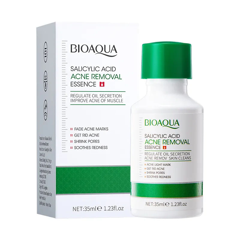 Bioaqua Salicylic Acid Acne Removal Essence Serum 35ml Moisturizing Shrink Pores Remove Dark Spots Acne Smooth Brighten Serum BQY49112