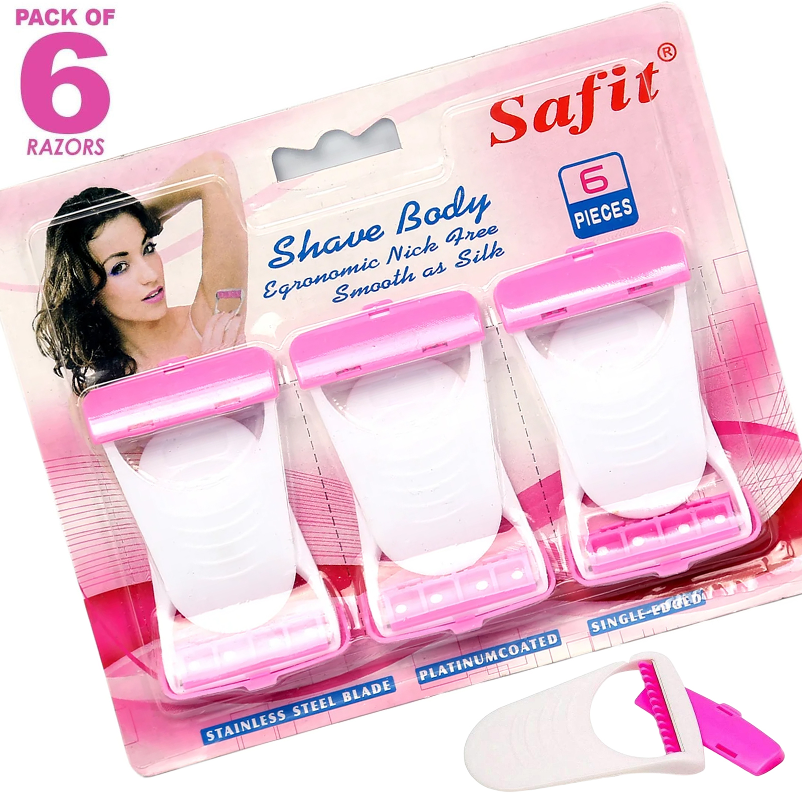 6 pcs Ladies Womens Girls Shaver Trimmer Bikini Shave Body Disposable Safety Razor soft hair removal