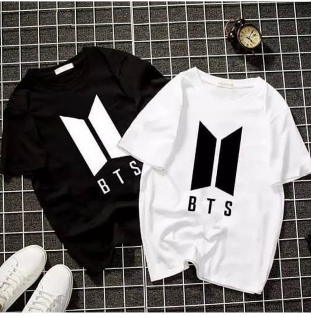 Bts Printed Cotton Half Sleeves O Neck T Shirt For Women