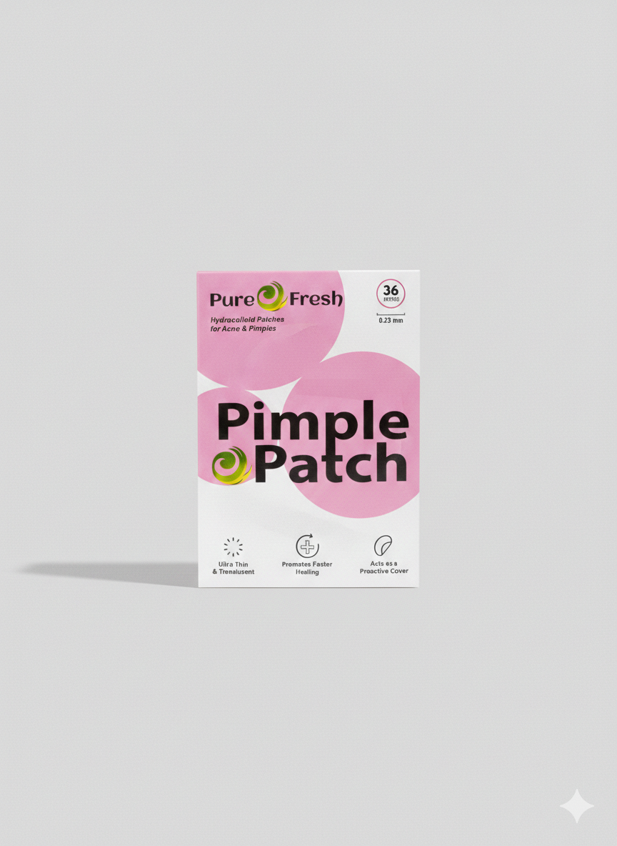 Pure O Fresh Pimple Patch (36 Patches) - New Travel Envelop Pack - Invisible Acne Spot Treatment & Healing Sticker