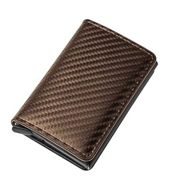 Generic Wallet for Men Brown Leather All Season RFID Blocking Pop-Up