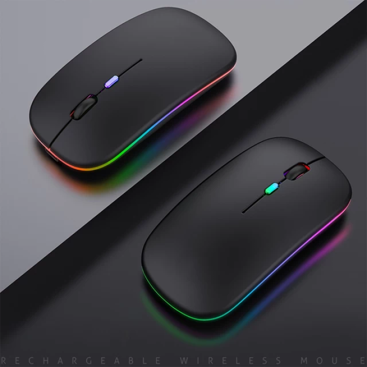 HP W10 Rechargeable Wireless Optical Mouse – RGB Lights, Silent Click, Adjustable DPI, Long Range 2.4GHz Connectivity
